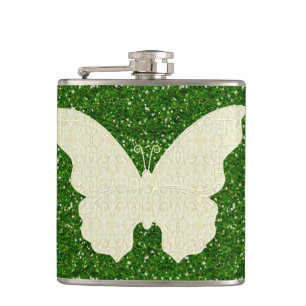 Snöre Butterfly på Glitter Grönt Fickplunta