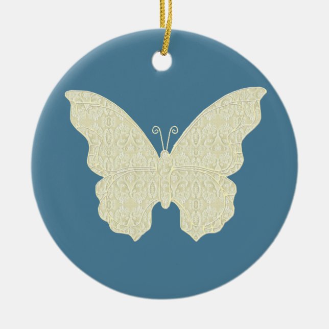 Snöre Butterfly Round Ornament (Framsidan)