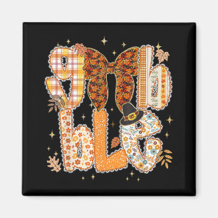 Snöre Coquette Thanksgiving Gobble Preppy Turkiet Magnet