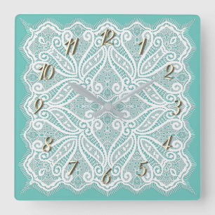 Snöre doily fyrkantig klocka
