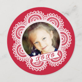 Snöre Doily Photo Valentine-kort Inbjudningar