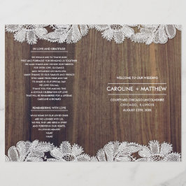 Snöre Flowers | Barn Wood Foled Bröllopsprograms