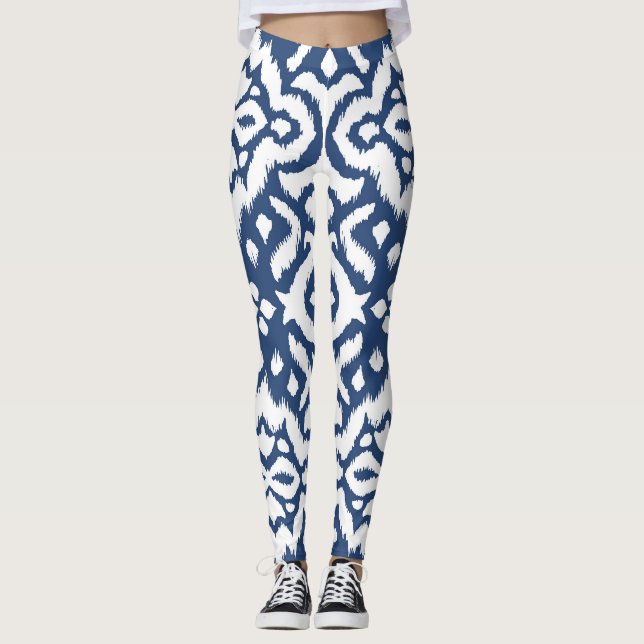 Snöre gräns: ikat tie-dye. leggings (Framsida)