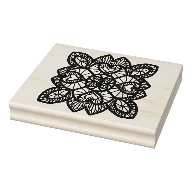 Snöre-hjärtan illustration mönster art frimärke stämpel (Stämpel)