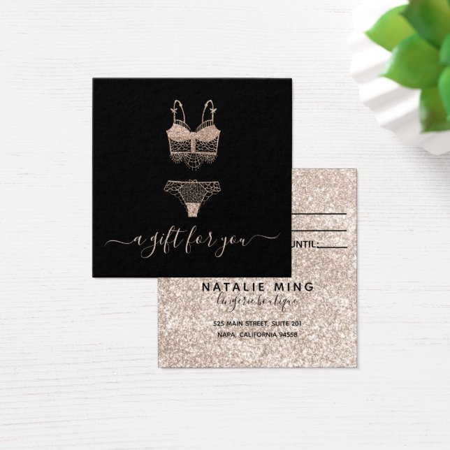 Snöre Lingerie Boutique Gift-kort Fyrkantigt Visitkort (Skivbord)