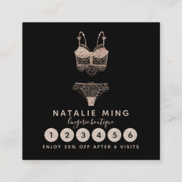Snöre Lingerie Boutique Logotyp Lojalitetskort