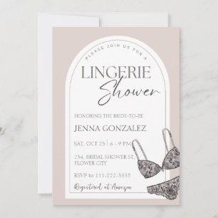 Snöre Lingerie Shower Modern Möhippa Inbjudningar