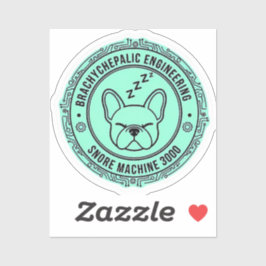 Snore Machine 3000 French Bulldog Tech Funny Dog Klistermärken