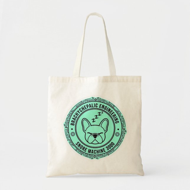 Snore Machine 3000 French Bulldog Tech Funny Dog Tygkasse (Framsidan)