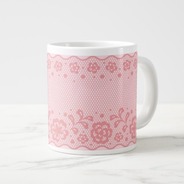 Snöre mönster, blomvintage 3 jumbo mugg (Framsida höger)