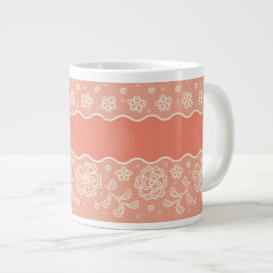 Snöre mönster, blomvintage 4 jumbo mugg