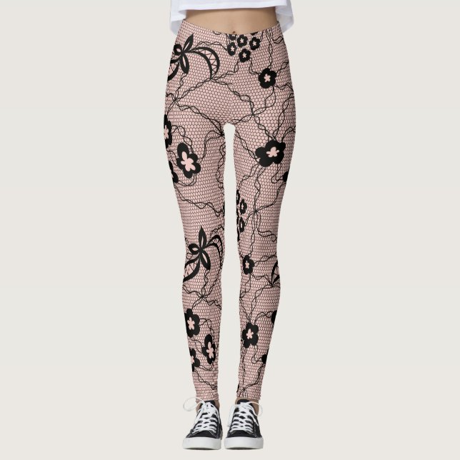 Snöre Mönster Leggings (Framsida)