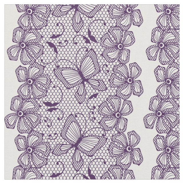 Snöre mönster med fjärilar tyg (Närbild)