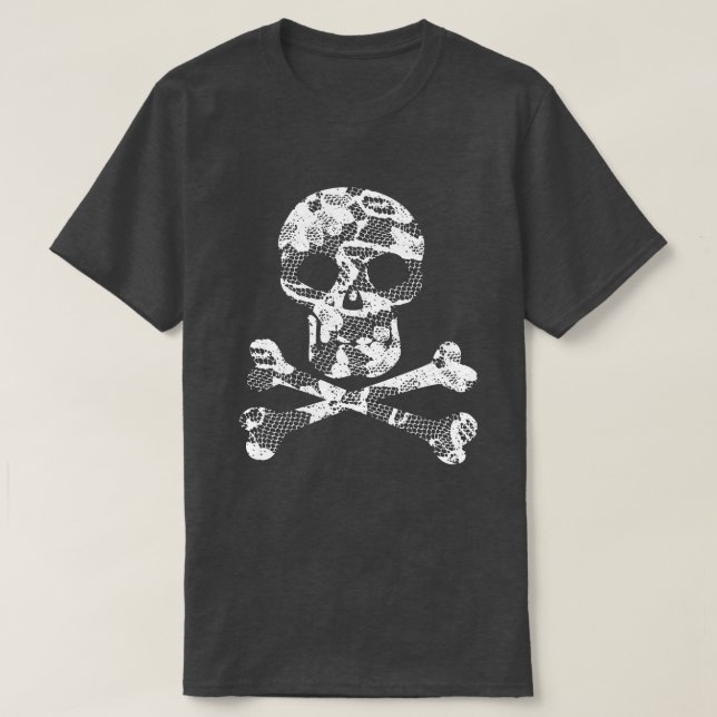 Snöre Mönster Skull och Crossbone T-Shirt (Design framsida)