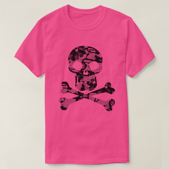 Snöre Mönster Skull och Crossbone T-Shirt (Design framsida)