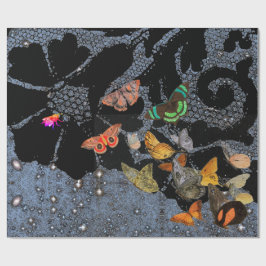 SNÖRE MÖNSTER TWILIGHT OCH BUTTERFLIES GIFT WRAP PRESENTPAPPER