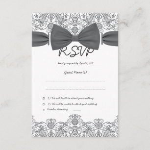 Snöre Mörk Bow Damask OSA kort