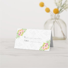 Snöre och blommor placeringskort