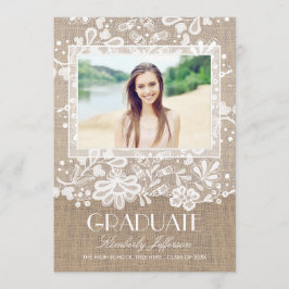 Snöre och Burlap Elegant Photo Studentfest Inbjudningar