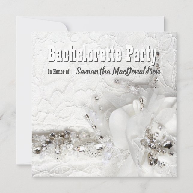 Snöre och diamantklädda bachelorette Party Inbjudningar (Framsida)