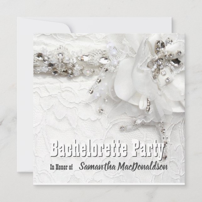 Snöre och diamantklädda bachelorette Party Inbjudningar (Framsida)