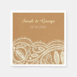 Snöre och Kraft Pappra Bröllop Pappersservett