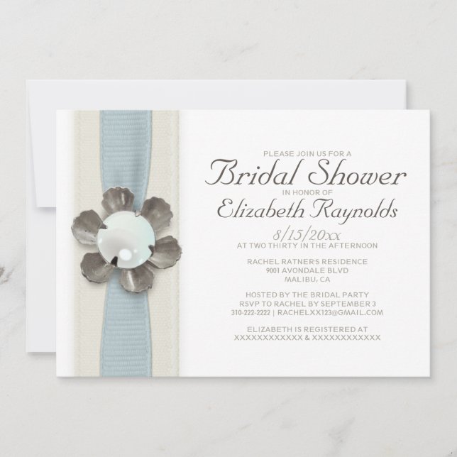 Snöre och Pearls Inbjudningskort för möhippa (Framsida)