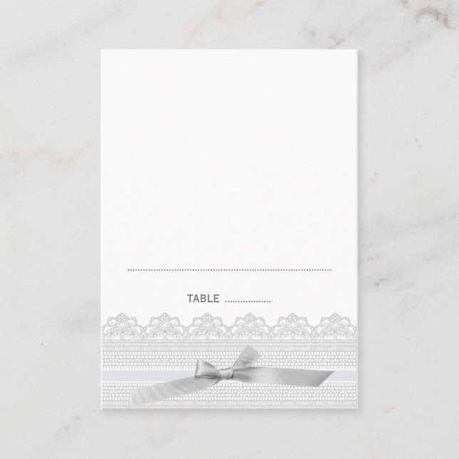 Snöre och Ribbon Place-kort Placeringskort (Framsida)