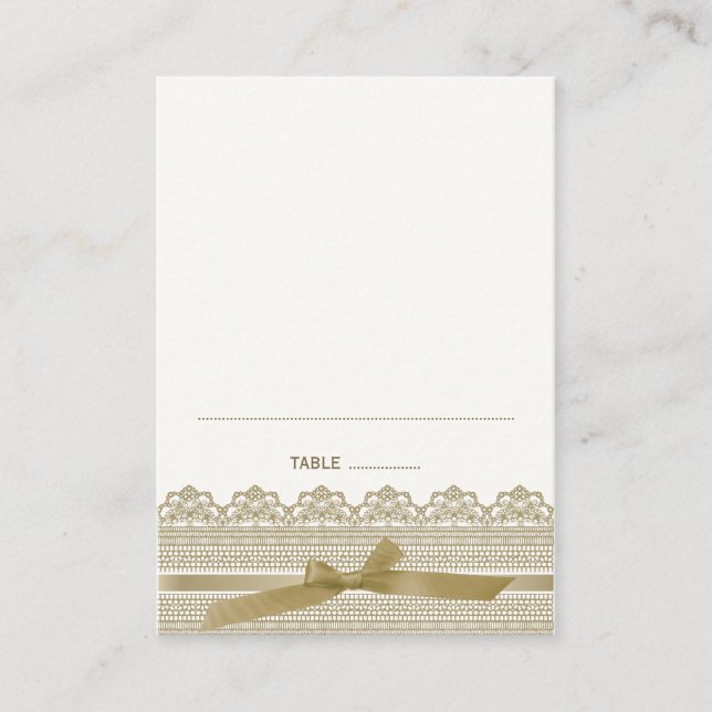 Snöre och Ribbon Place-kort Placeringskort (Framsida)