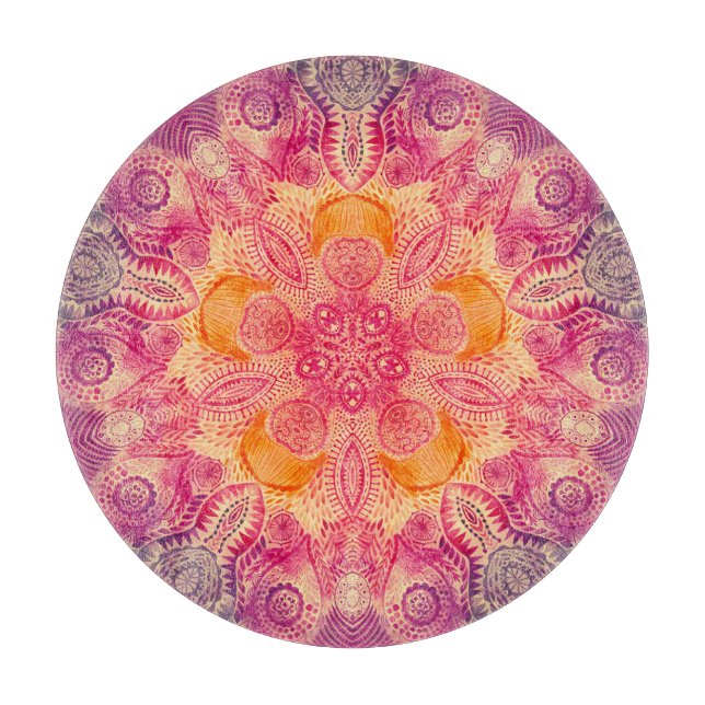 Snöre Ornament Mandala: Rund vattenfärgsdesign (Framsidan)
