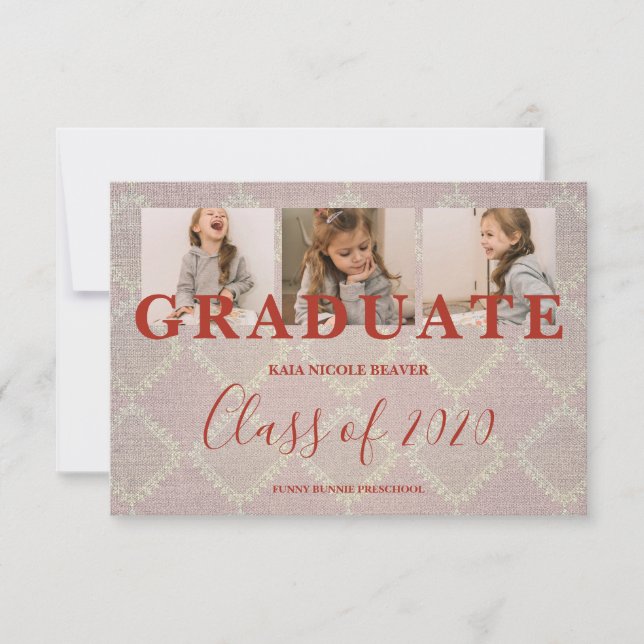 Snöre Pre-K Studenten 3 Foton Textil Struktur (Framsida)