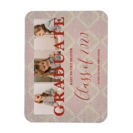 Snöre Pre-K Studenten 3 Foton Textil Struktur Magnet