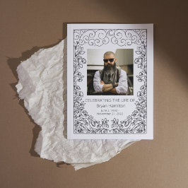 Snöre Ram: Life-programmets begravningsprogram Fir Inbjudningar