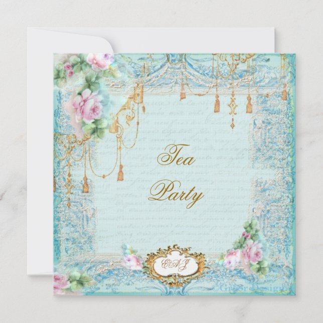 Snöre Scrolls och kasslar Inbjudan (Framsida)