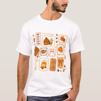 Snöre sjunker Mysiga säsongen hösthösten Pumpkin C T Shirt