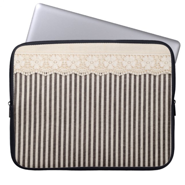 Snöre textilier struktur, mönster,. laptop fodral (Framsidan)