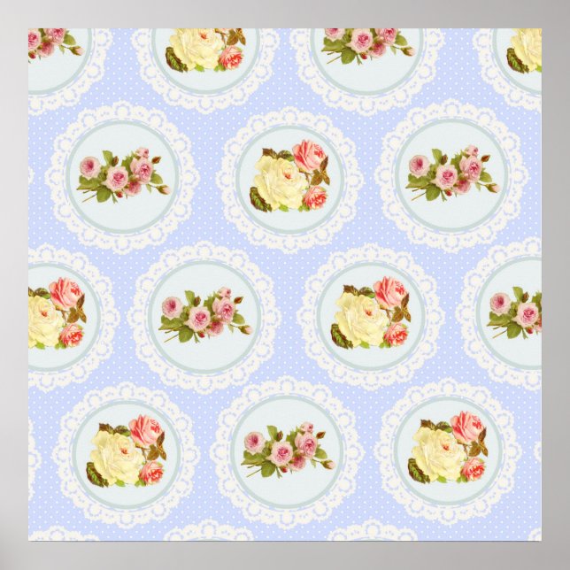 Snöre Victorian Blommönster Poster (Framsidan)