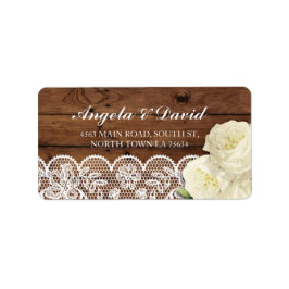 Snöre Wood Blommigt Rustic Elegant Adressetiketter