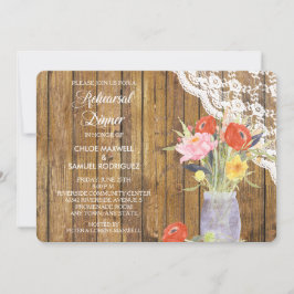 Snöre Wood Mason Burk Rehearsal Middagsinbjudan Inbjudningar