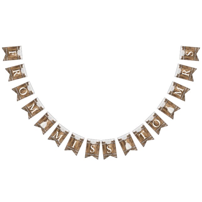 Snöre & Wood Möhippa - Miss to Mrs. Vimplar (Alla)