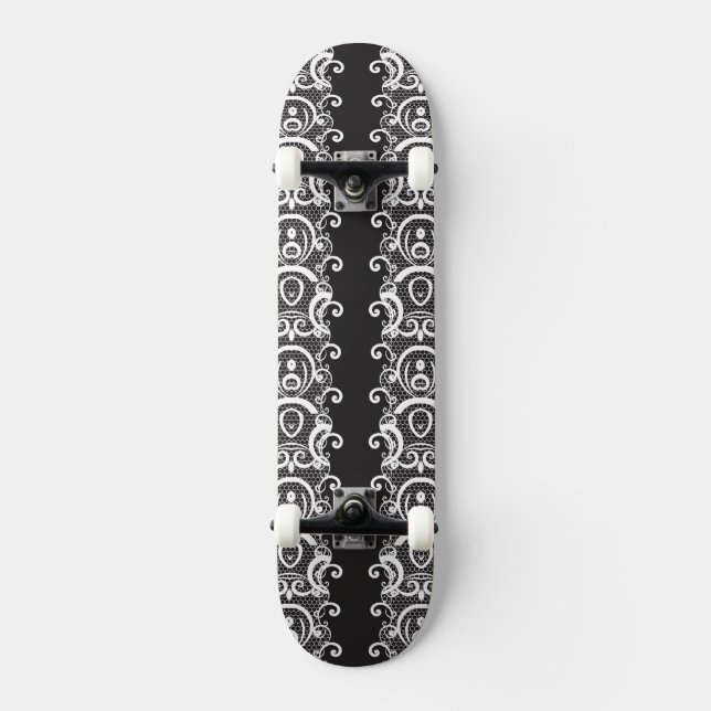 Snörebakgrund 1 skateboard bräda 20,5 cm (Framsida)