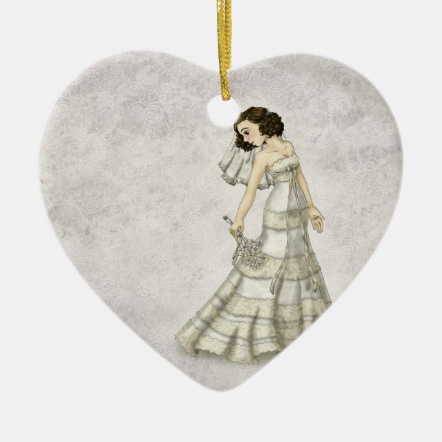 Snörebrud Julgransprydnad Keramik (Framsidan)