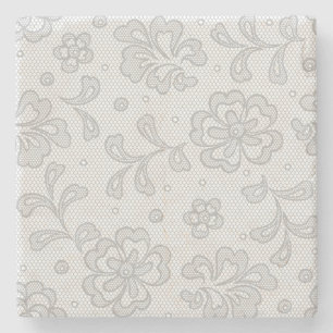 Snöremönster, blommavintage 1 underlägg sten