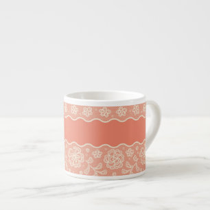 Snöremönster, blommavintage 4 espressomugg