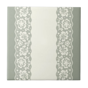 Snöremönster, blommavintage 5 kakelplatta
