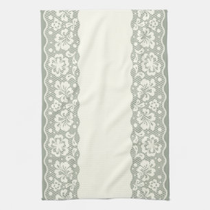 Snöremönster, blommavintage 5 kökshandduk