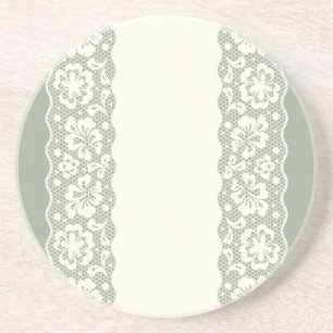 Snöremönster, blommavintage 5 underlägg sandsten