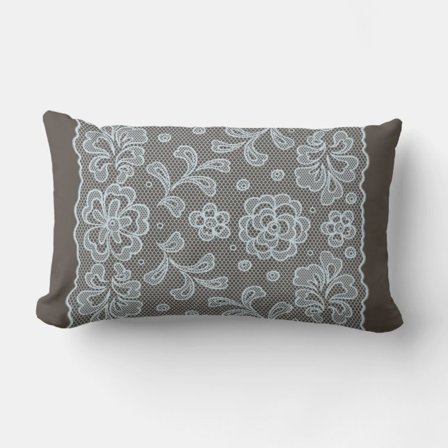 Snöremönster, blommavintage 6 lumbarkudde (Framsida)