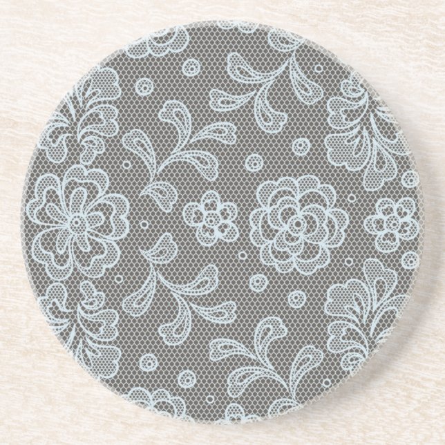 Snöremönster, blommavintage 6 underlägg sandsten (Framsidan)