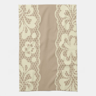 Snöremönster, blommavintage 7 kökshandduk